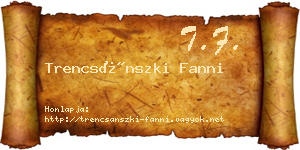 Trencsánszki Fanni névjegykártya