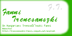 fanni trencsanszki business card